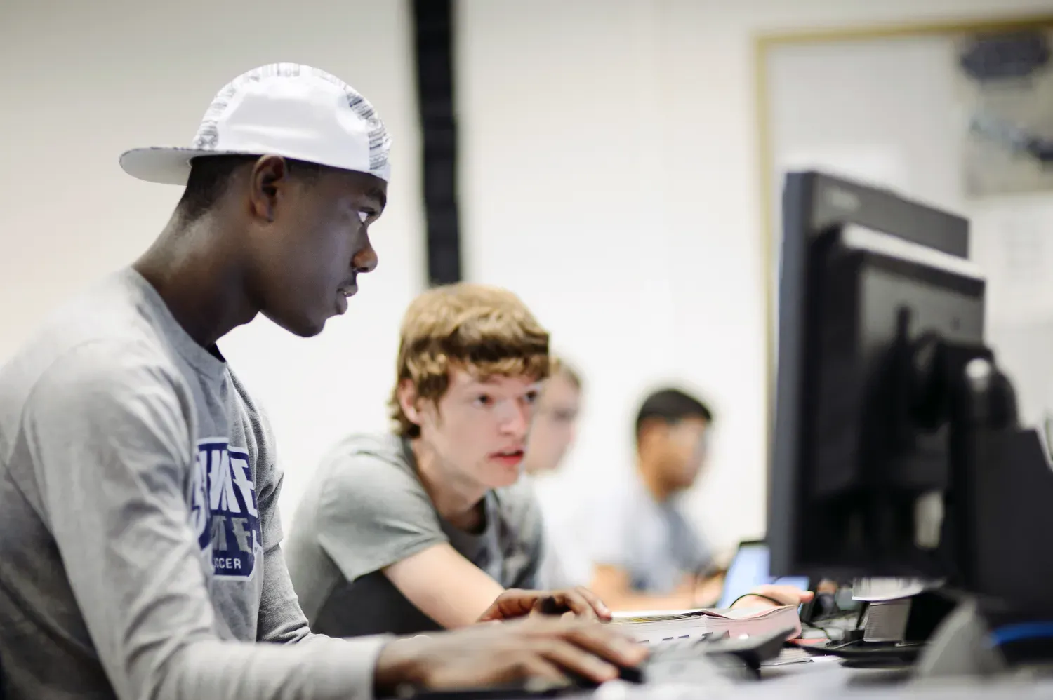 Students working in the computer lab
