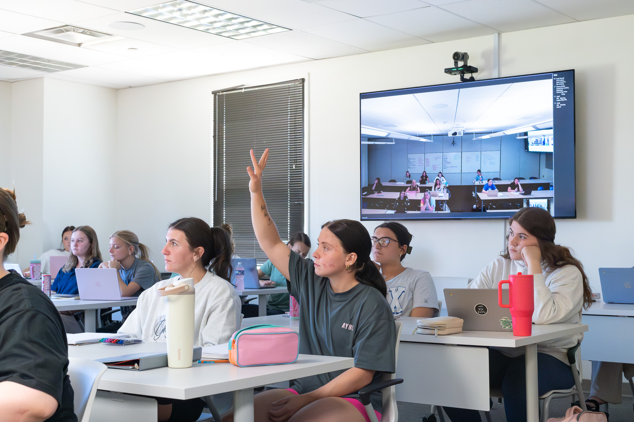 Students learning in a class room